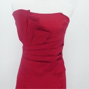 Jessica McClintock Strapless Burgundy Dress